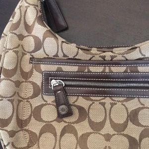 Authentic Coach Brown Signature Hobo Handbag #6045